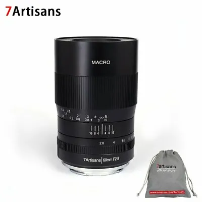 7artisans 60mm F2.8 APS-C Manual Fixed Focus Macro Lens For Sony Canon Sony Fuji • $159