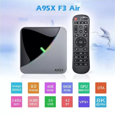 A95X F3 Air Android TV BOX Amlogic Quad Core A55 4GB 32GB • £40