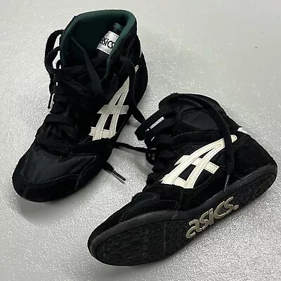 Vintage 90’s Asics Reflex Wrestling Shoes Black & Green  Size: 4 US • $59.99