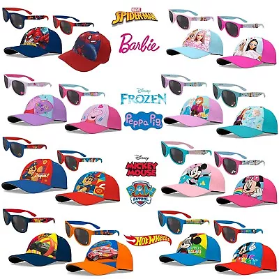 Licensed Kids Polarized UV400 Shades SunglassesBaseball Summer Sun Cap 2Pcs Set • £13.49