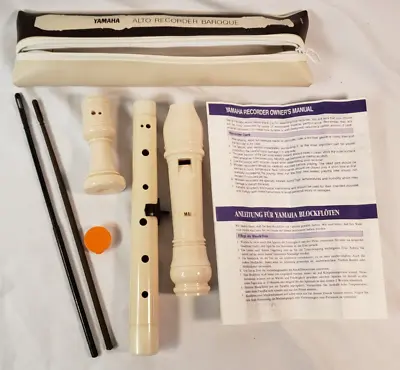 Yamaha Alto Recorder Baroque With Case Cleaning Rods; Excellent Condition! • $22.95