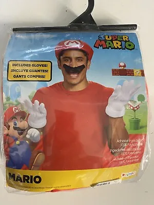 Adult Super Mario Hat And Glove Mustache Costume Set Nintendo Luigi • $25