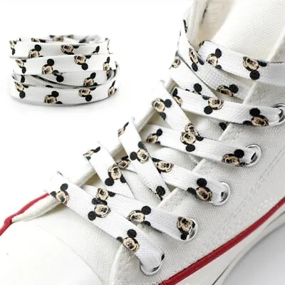 Mickey Mouse Shoe Laces 150cm Tie Shoes Lace Flat Trainers Boots Shoelaces • £3.99