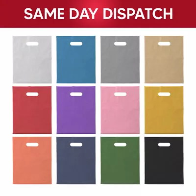 Colorful Plastic Patch Handle Carrier Bags Shopping Bag For Cloths & Gifts • £166.24