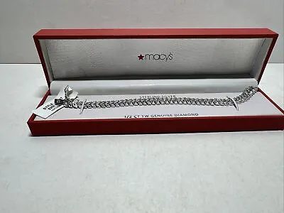 Macy’s Sterling Silver 1/2CT TW Genuine Diamond Bracelet In Box Style: S1507 • $100