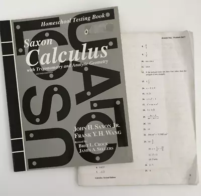 Saxon Calculus Trig. Geometry; Testing Book2nd Ed (2002) & Answer Key - Used • $15