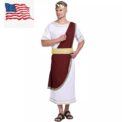 Ancient Greek Men Roman Toga Caesar Party Fancy Dress Halloween Costume US • $25.99