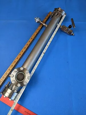 $420 • Buy High Vacuum Chamber 2 X 21.5  Tubular, 3 View-ports, Varian Gauge ~ LASER LAB 