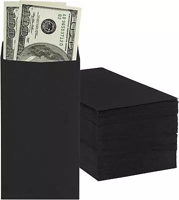 50 Pack Money Small Envelopes For Cash 6.5  X 3.5  Cash Money Saving Black New • $9.98