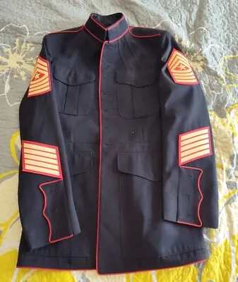 USMC US Marine Corps Dress Blues Jacket 41R DSCP Crown Clothing US Made Patches! • $54.99
