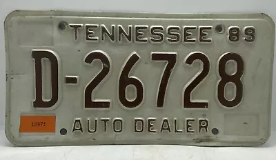 Old Garage Find Collectible Vintage 1989 Tennessee Dealer License Plate D-26728 • £9.64