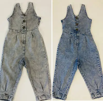 £7.66 • Buy Girls Playsuit Button Front Denim Dungarees Grey Blue Rrp £23 High Street Brand