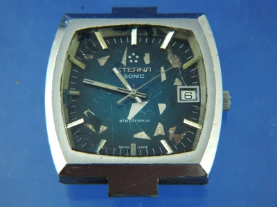 £95 • Buy Vintage 1970s Eterna Sonic Electronic F300Hz Watch Head Not Working ETA 9162