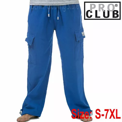 Pro Club Men's Heavyweight Track Fleece Cargo Pants Sweatpants S~7XL • $53.06