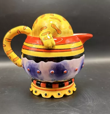 CM Redwine Ceramic Cat Creamer Dispenser With Lid Tea Set 4” • $17