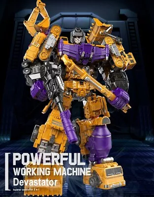 Devastator G1 6in1 Oversized 44cm 17.3  Action Figure Toy Yellow USA • $122.95