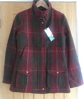 £94.95 • Buy Joules Womens Fieldcoat Tweed Jacket - Red Check - Uk 8 Field Coat  - BNWT