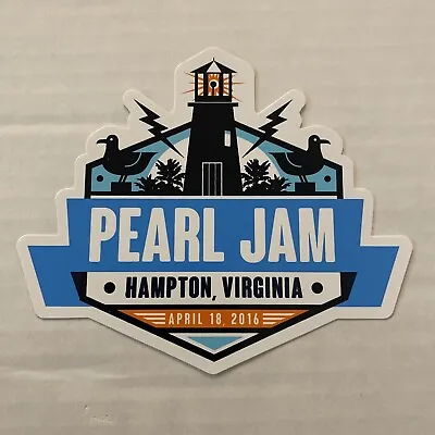 Pearl Jam 2016 Hampton Virginia Event Concert Tour Sticker! April 18! Vedder • $17.07
