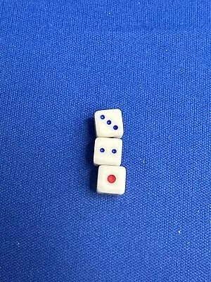 Set Of 3 Miniature 8mm White D6 Dice - Small Size For RPG MTG And Board Games • $3.50