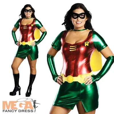 £35.99 • Buy Sexy Robin Ladies Fancy Dress Batman Comic Superhero Adults Plus Size Costume 