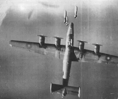 RAF B24 Liberator Hit By Bombs From Above  WW2 4x6 Re-Print • $5.99