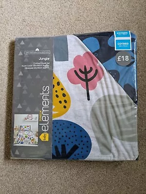 Dunelm Jungle Print Cot Bed Duvet Cover Pillow Case Set - New Not Used  • £8