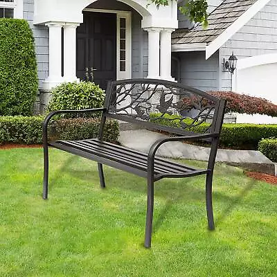 50  Vintage Animal Pattern Garden Patio Bench Outdoor Furniture Path Chair Seat • $119.99