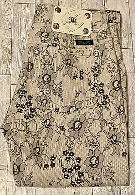 Women’s Miss Me Skinny Ankle Jeans.  Black Floral Lace Pattern Sz 28 • $28.99