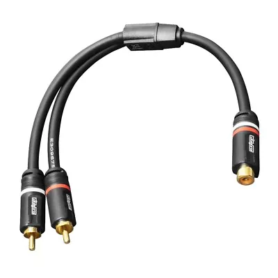 Element-Hz™ 2-Male To 1-Female 14  RCA Y-Adapter Cable (Black) • $5.99