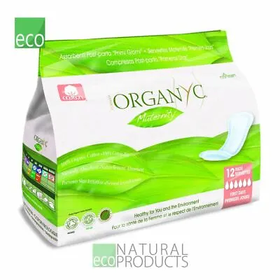 Organyc 100% Organic Cotton Maternity Pads 12per Pack • £7.99