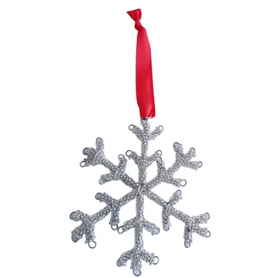 Christmas Ornaments Tree Hanging Decorations Snowflake Pendant-Iron Glass Beads • $5.99