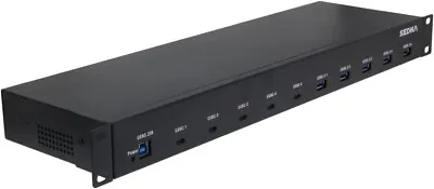SEDNA - 19 Inch 1U Rack Mount 10 Port USB 3.2 Gen 2 Hub (10Gbps) (5A+5C Ports) • $238.90