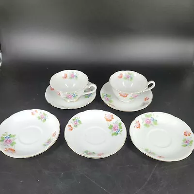 2 Tea Cups And 5 Saucers Made In Occupied Japan Fine Bone China Unbranded VTG • $18.24