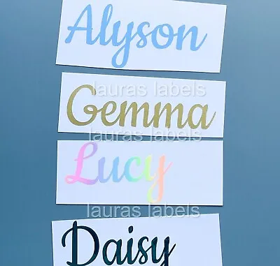 1-5-10 Personalised Vinyl Name Sticker Decal Label Water Bottle Wedding Event F1 • £5.99