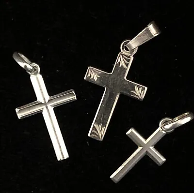 3 X Sterling Silver 925 Cross Pendants • $17