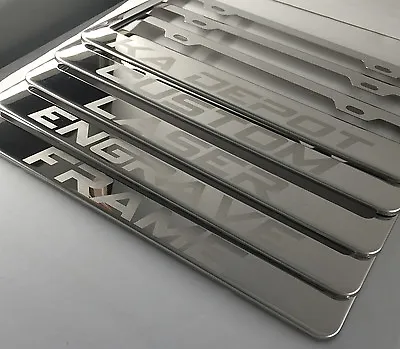 Laser Engrave Custom Stainless Steel Chrome License Plate Tag Frame Light Weight • $24.99