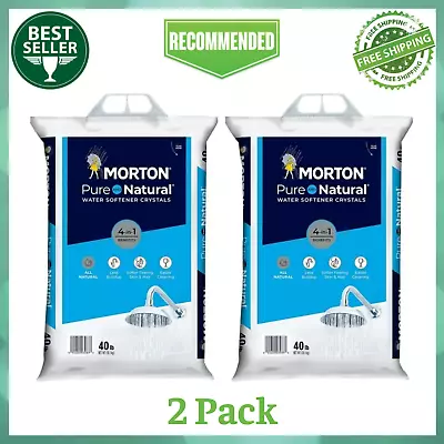 Morton Pure And Natural Water Softener Salt Crystals 40-Pound Bag 2-Pack • $21.99