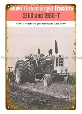 Garage 1968 NEW OLIVER TURBOCHARGED TRACTOR Farm Equipment Metal Tin Sign • $18.92