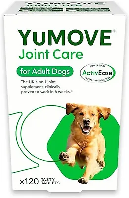 Lintbells YuMOVE Dog Joint Care Supplement For Adult Dogs 120 Tasty Tablets UK • £21.44