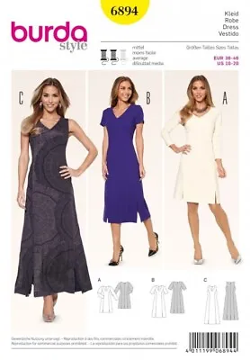 £10.75 • Buy Burda Ladies Sewing Pattern 6894 Panelled V Neck Dresses