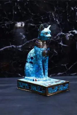 Gemstones Egyptian Bastet Cat Goddess Bastet Egyptian Cat. Egyptian Cat Statue • £506.21