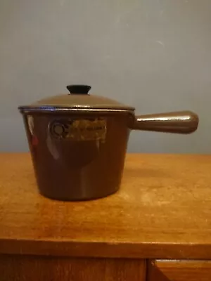 Le Creuset Pan Lid FB Brown Hazelnut Cast Iron Vtg Enamel Fondue Pot Retro 70s • £14.99