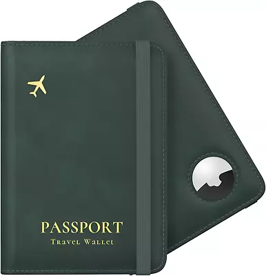 Passport Holder Airtag Slot Airtag Passport Wallet Men  Slim Leather Passport • $29.41