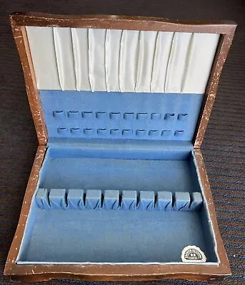 Vintage International Silver Wood Silverware Storage Box Chest Case Anti-Tarnish • $22