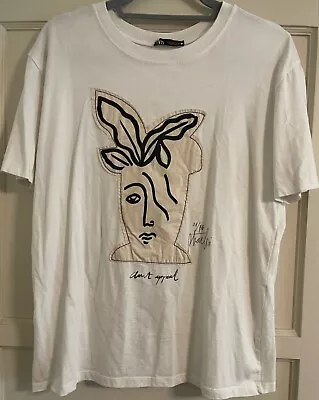 Zara Small White Artist Collaboration  Don't Appeal  Tee Shirt Euc • $18