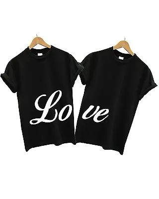 £19.95 • Buy Love T Shirt Couples 2 PACK Matching Valentines Day Boyfriend Girlfriend Wife