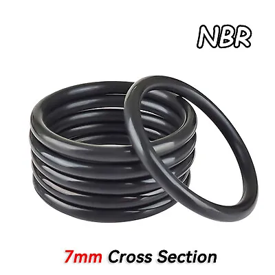 £1.91 • Buy 7mm Cross Section O Ring NBR Nitrile Rubber Ø 16-740 Mm ID Oil Resistant Seals