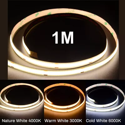 Cob Led Strip Lights 12V 1M2M3M4M5M10M Led Light For Room Bedroom Kitchen Ramada • $8.11