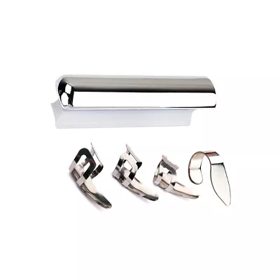 Silver Stainless Guitar Slide Tone Bar Hawaiian Slider 3 Finger 1 Thumb Pick • $13.54