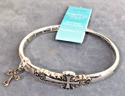 InspiRing Mobius Bracelet Religious Silver Plated Matthew 7:7 • $50.88